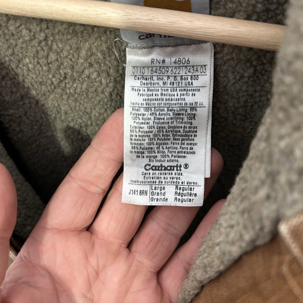 Vintage Carhartt Sherpa-Lined Hooded Detroit Jack… - image 8